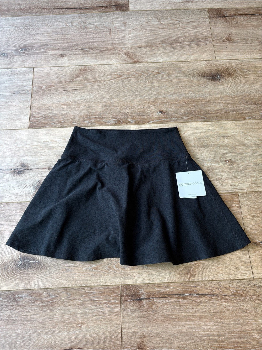 Beyond Yoga Black Circle Skirt with High Waist